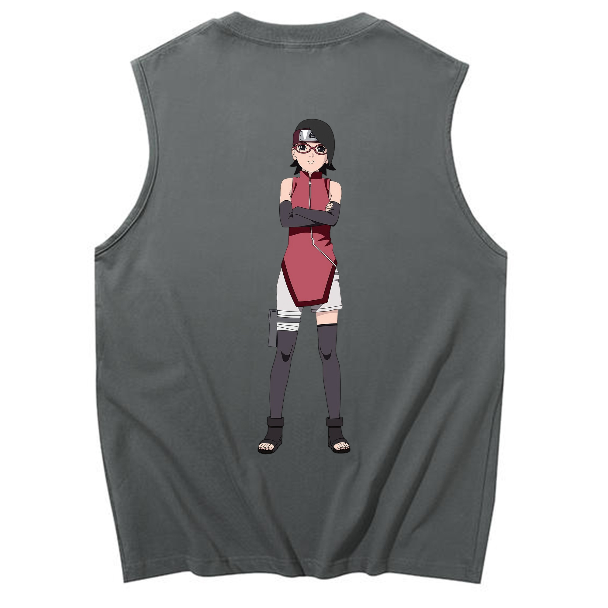 （画像用） NARUTO -ナルト- うちは サラダ Uchiha Sarada コットン100％タンクトップ（背面プリント）